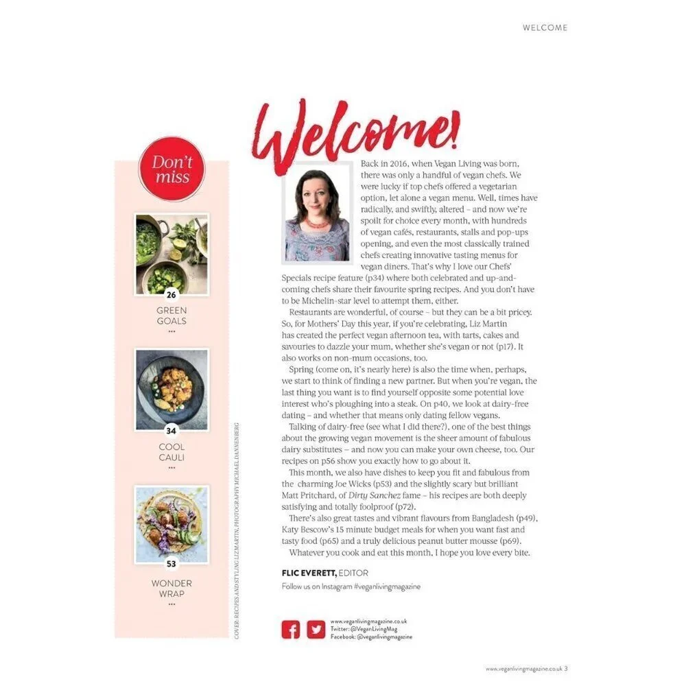 Vegan Living UK magazine March 2019 Retired Back Issue NEW